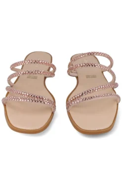 Sandalia Tiras Brillos Cortados