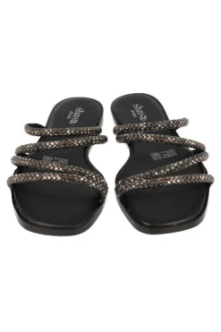 Sandalia Tiras Brillos Cortados