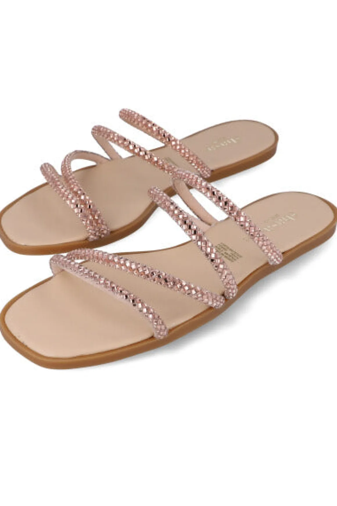 Sandalia Tiras Brillos Cortados