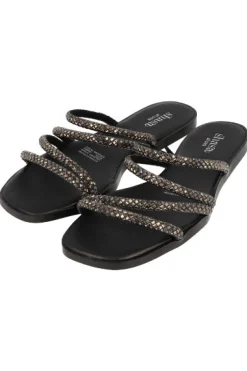 Sandalia Tiras Brillos Cortados