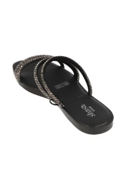 Sandalia Tiras Brillos Cortados