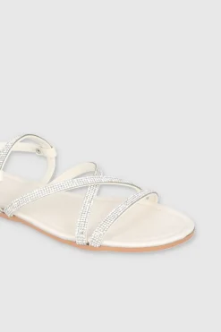 Sandalia Tiras Brillos Cruzadas