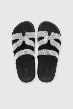 Sandalia Tiras Brillos Modernas