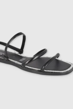 Sandalia tiras cerco brillos