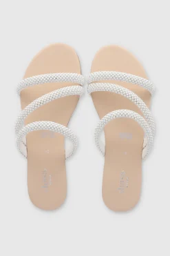 Sandalia tiras diagonal brillos