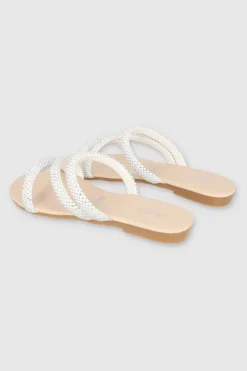 Sandalia tiras diagonal brillos