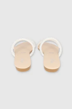 Sandalia tiras diagonal brillos