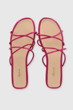 Sandalia Tiras Metalicas Cruzada