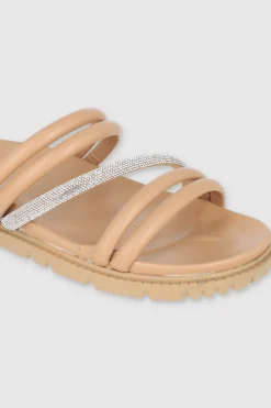 Sandalia tiras mix brillos