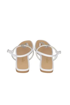 Sandalia Tiras Nudo Brillos