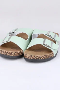 Sandalias 2 Hebillas Efecto Corcho