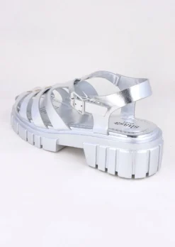 Sandalias cangreja metálica