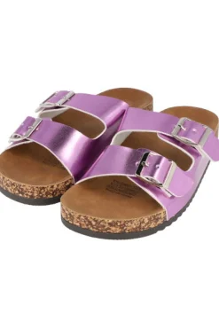 Sandalias doble hebilla metálica