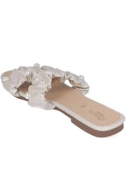Sandalias Pala 2 Tiras Rugosas Perlas