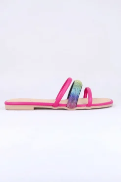 Sandalias triple tira brillos