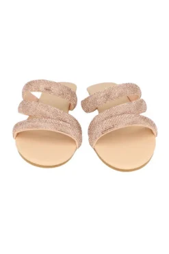 Sandalias Triple Tira Brillos