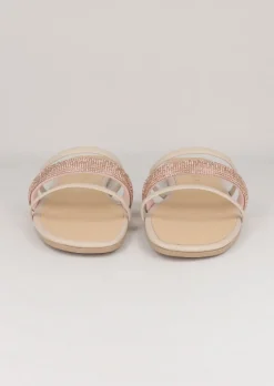 Sandalias triple tira brillos