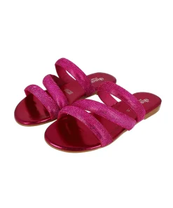 Sandalias Triple Tira Brillos