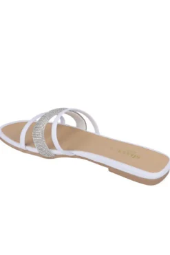 Sandalias triple tira brillos