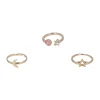 Set 3 Piezas Anillos Luna Estrella