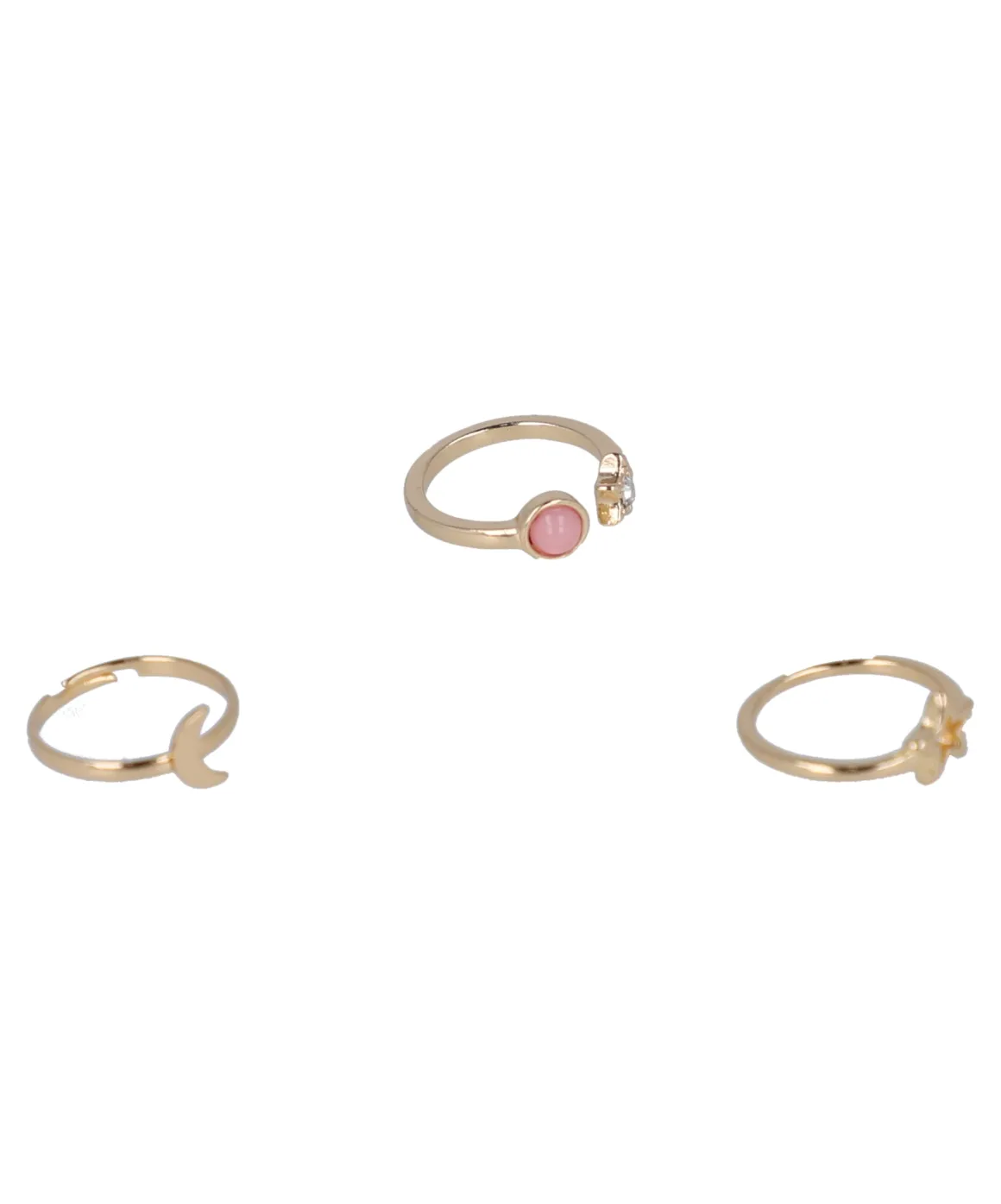 Set 3 Piezas Anillos Luna Estrella