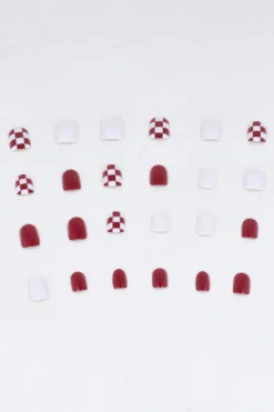 Set 24 Piezas Uña Postiza Cuadros