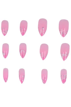 Set 12 uñas adheribles glitter