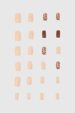 Set 24 uñas animal print mix