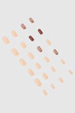 Set 24 uñas animal print mix