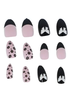 Set 12 uñas bicolor mix