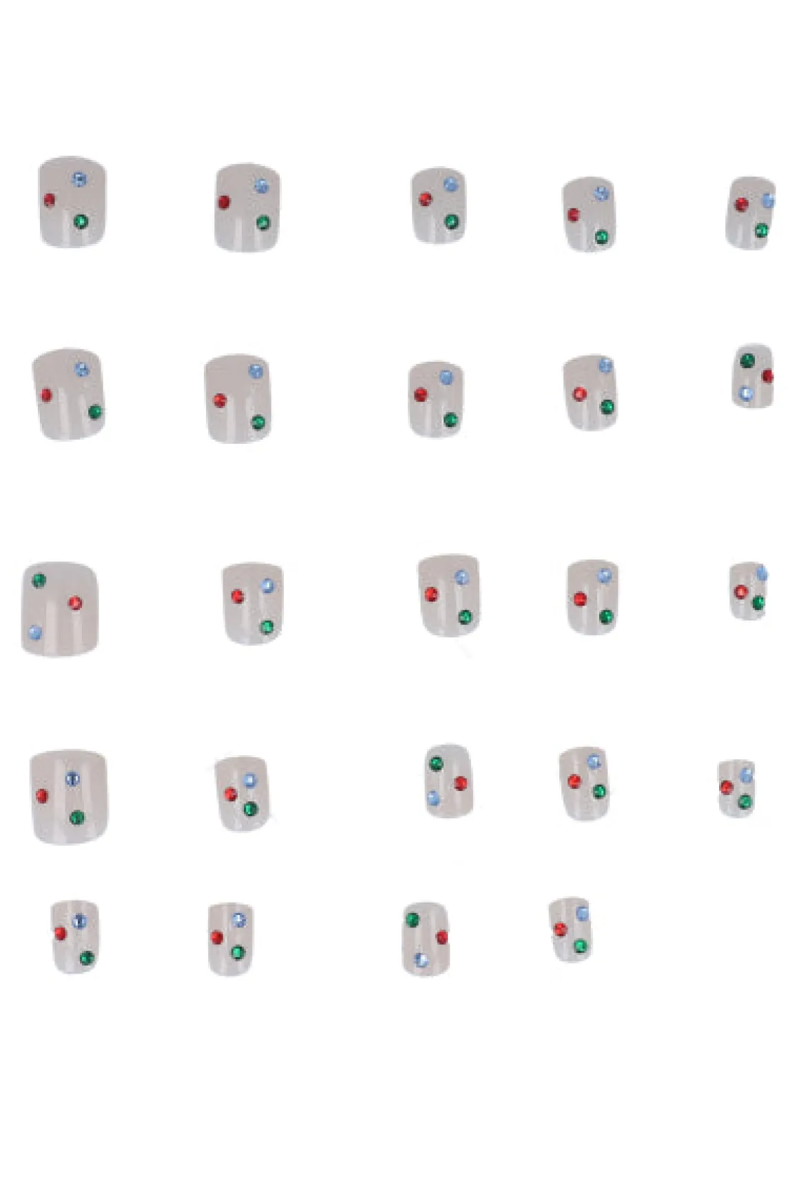 Set 24 uñas brillos colores