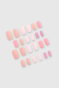 Set 24 Uñas Cuadradas Mate Multicolor