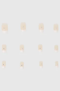 Set 12 uñas french brillo