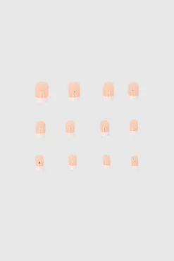 Set 12 uñas french brillo