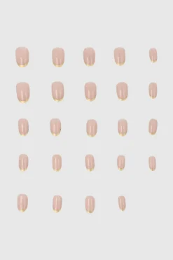 Set 24 uñas glitter french