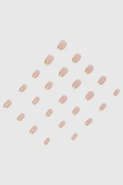 Set 24 uñas glitter french