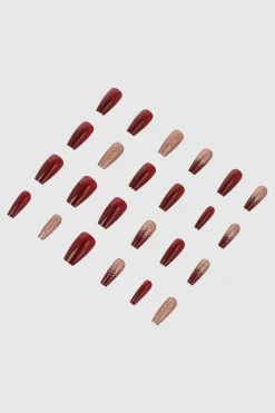 Set 24 uñas glitter mix