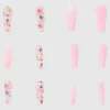 Set 12 uñas largas flores
