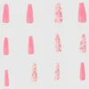 Set 12 uñas largas flores