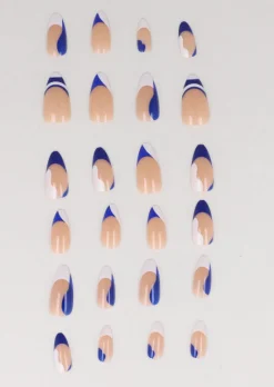 Set 24 uñas mix ondas pastel