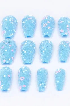 Set 12 uñas postizas chunky estrellas