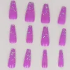 Set 12 Uñas Postizas Efecto Brillo Glitter