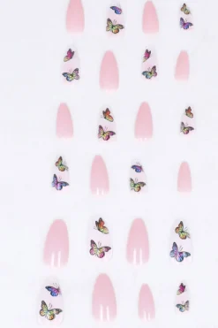 Set 24 uñas postizas mariposas