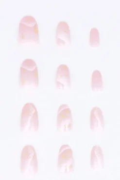 Set 12 uñas postizas redondas brillos