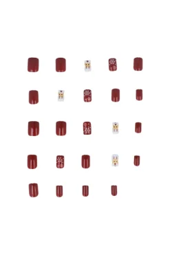 Set 12 uñas postizas reno