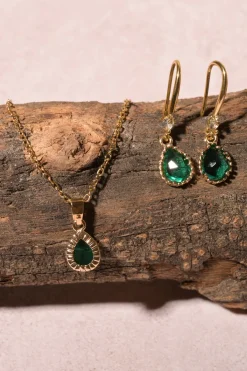 Set arracadas gota cristal collar