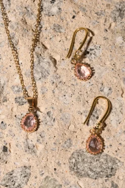 Set arracadas gota cristal collar