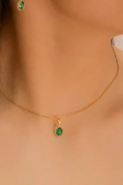 Set arracadas gota cristal collar