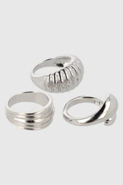 Set de 3 anillos de metal