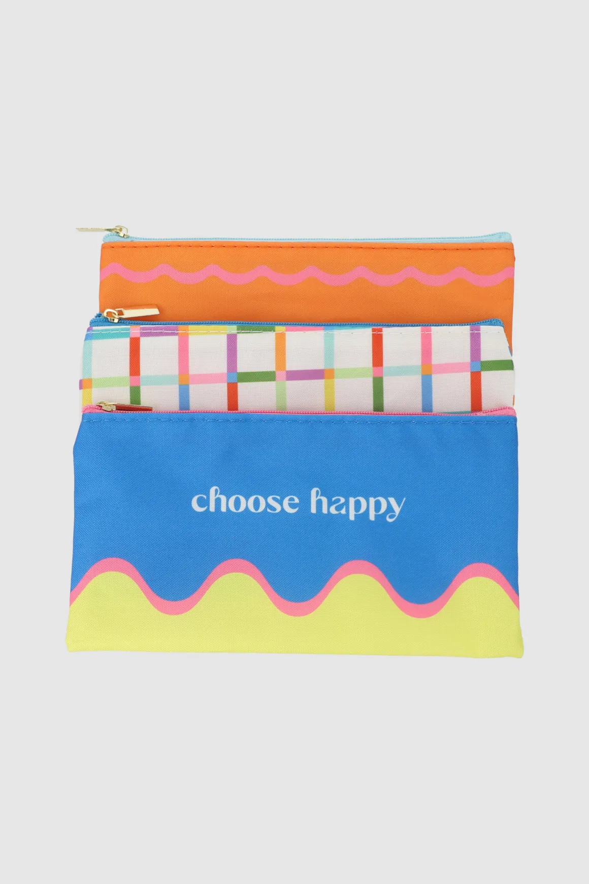 Set de 3 estuches colores y ondas